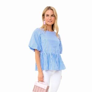 Tuckernuck Blue and White Striped Blouse